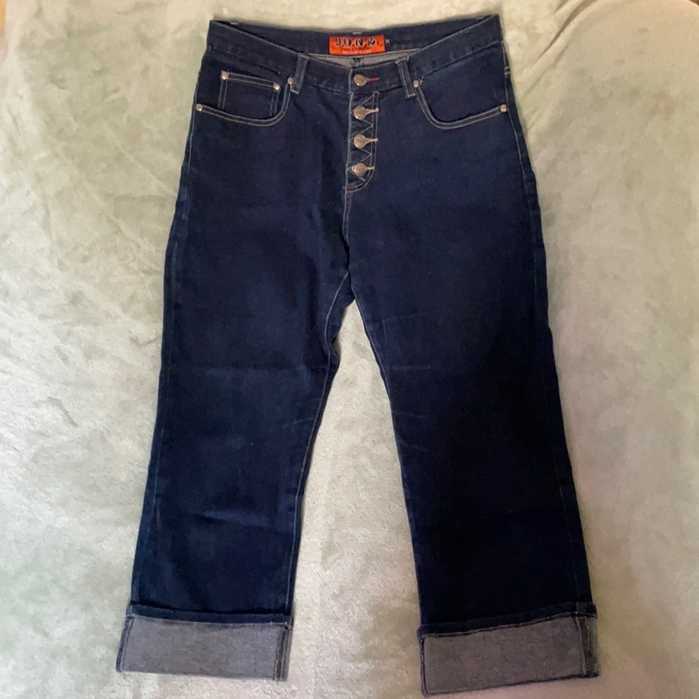 J.U.N.K. High Waisted Cropped Jeans, Size 12